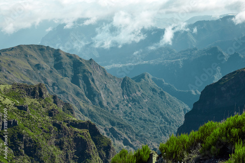 Hills and rocky mountains of Madeira Portugal