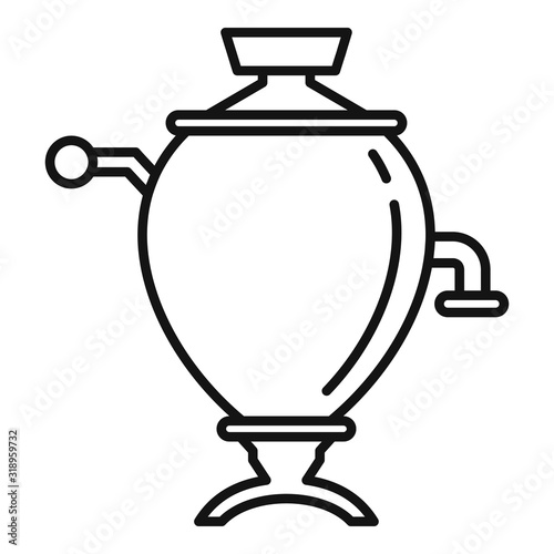 Samovar icon. Outline samovar vector icon for web design isolated on white background