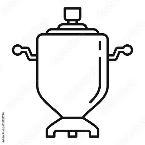 National samovar icon. Outline national samovar vector icon for web design isolated on white background