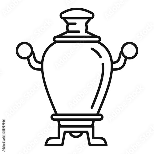 Home samovar icon. Outline home samovar vector icon for web design isolated on white background