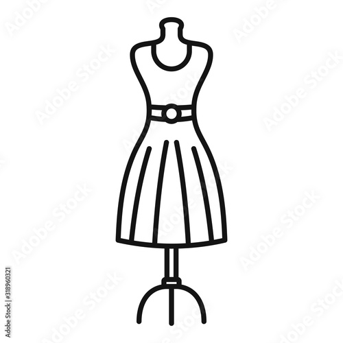 Store dress mannequin icon. Outline store dress mannequin vector icon for web design isolated on white background