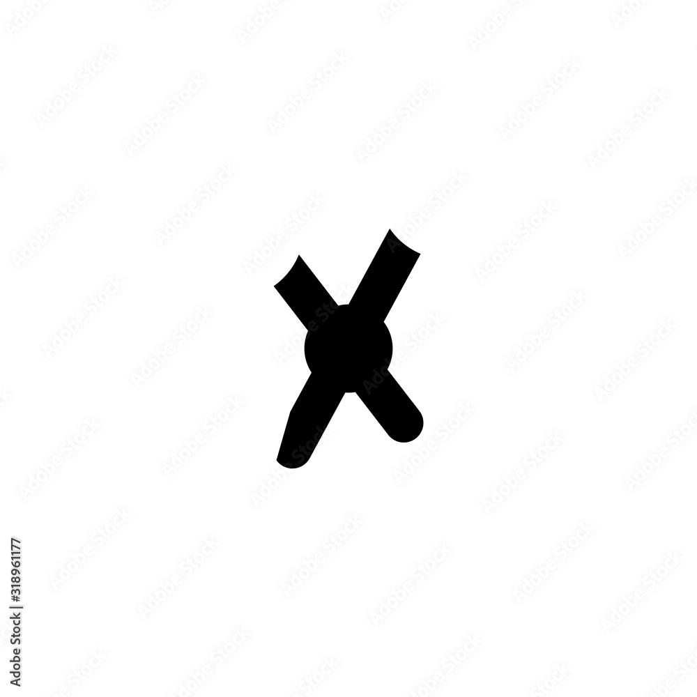 Obraz premium X icon. Exit button. List remove sign. Logo design element