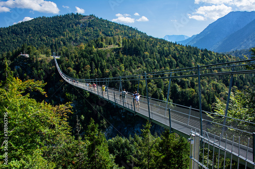 REUTTE IN TYROL - September 2018: Suspension bridge Highline179 in Reutte/Austria