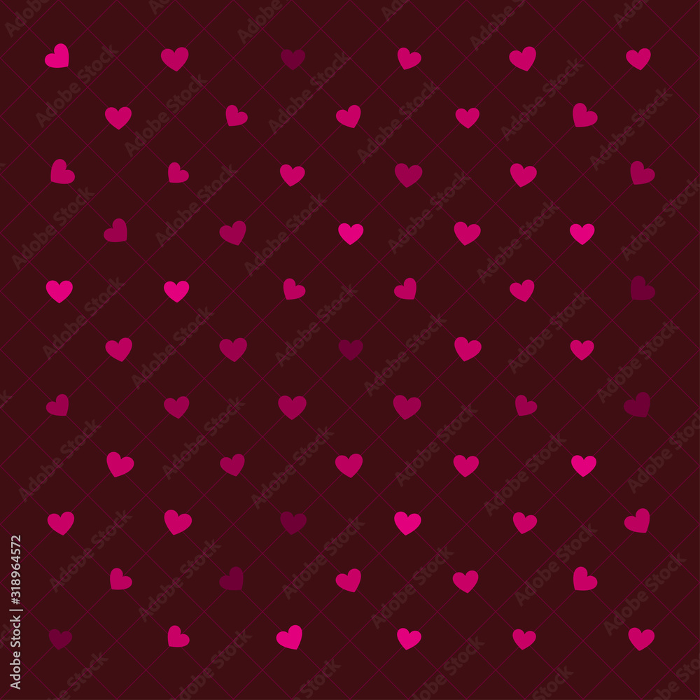 The romantic background with colorful pink hearts .