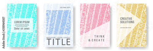 Cover page design templates set.