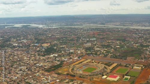Africa Mali City and Stadium Aerial View 2