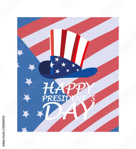 label happy president day, greeting card, United States of America celebration