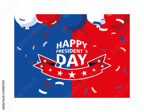 label happy president day, greeting card, United States of America celebration