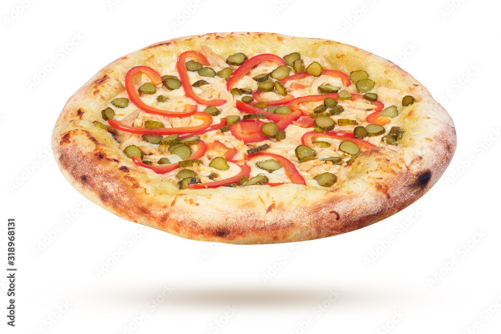 Pizza on a white background Pizza on a white background