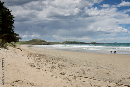 Sand, sea, and blue skies