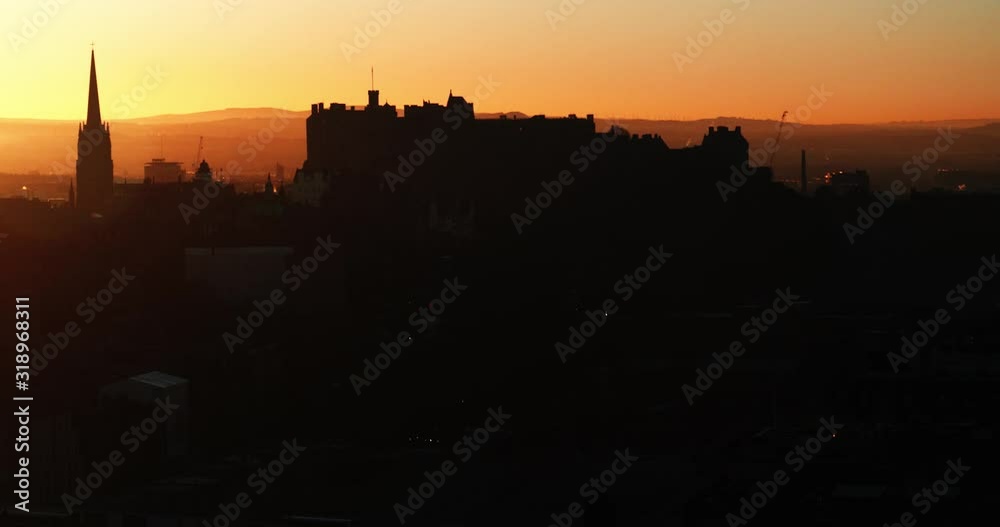Night falls in Edinburgh capital city of Scotland Night falls in Edinburgh capital city of Scotland