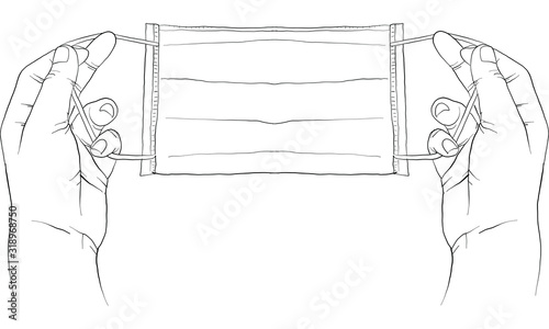 man holding dust mask vector