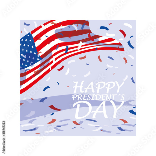 label happy president day, greeting card, United States of America celebration