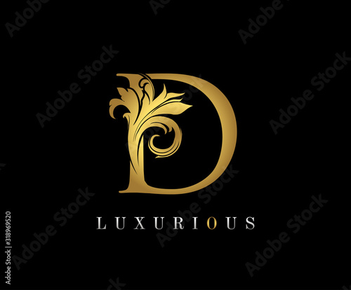 Golden D Luxury Logo Icon, Vintage Z Letter Logo Design.