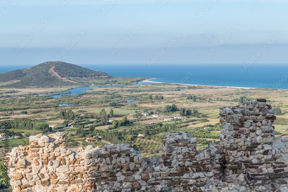Landscape of the coast of Sardinia from Posada