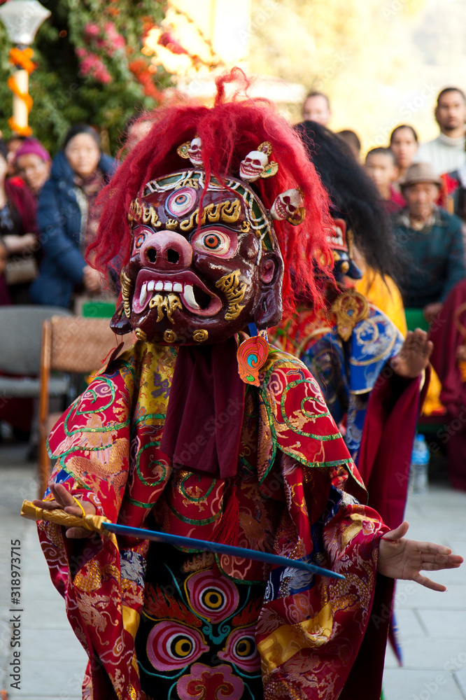 The Auspicious Lama Dance Performance, Kopan monastery, Kathmandu, Nepal