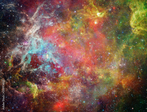 Galactic Space. Colorful stars in Universe