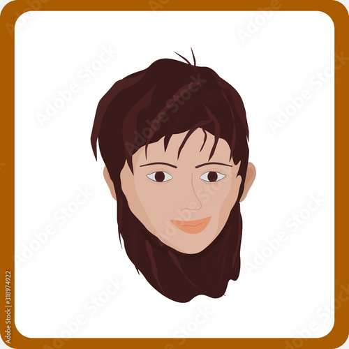 Portrait of handsome guy Asian man vector illustration graphic design with abstract background 
