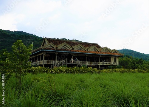 Traditional Farmers house in the nature in Cambodia