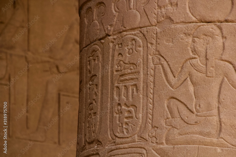 Hieroglyphics at egyptian temple Hieroglyphics at egyptian temple