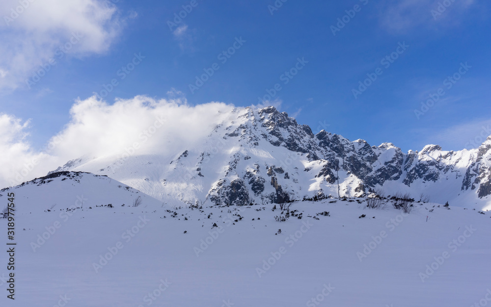 Obraz premium Kozi Wierch peak in winter scenery. Tatry.