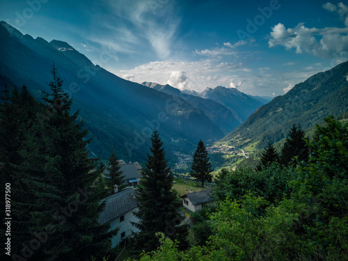 Beautiful Swiss landscape in the Alps during summer