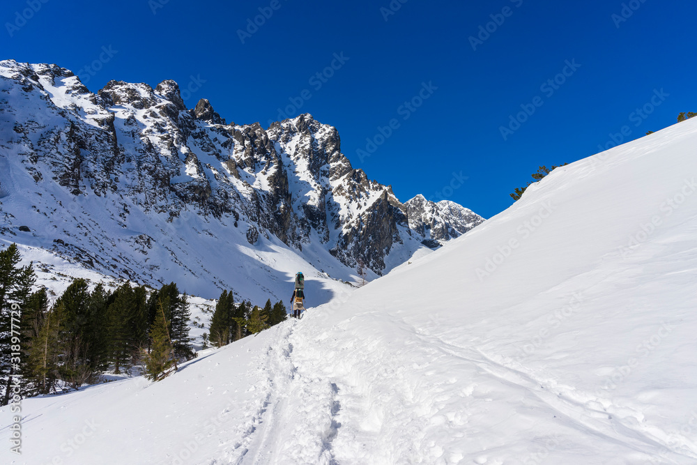 Obraz premium Mala Studena dolina in the winter. Tatra Mountains. Slovakia.