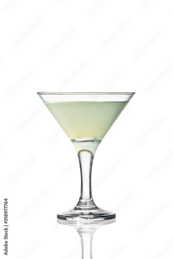 alcoholic cocktail in a glass on a white background