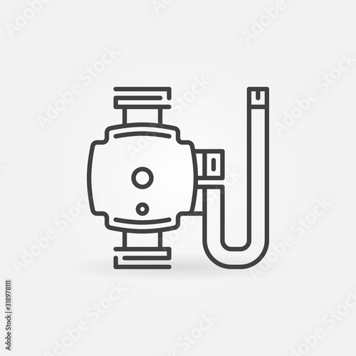 Circulating pump vector concept outline icon or design element