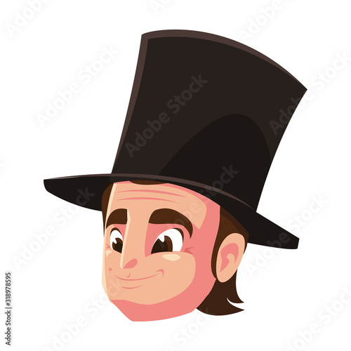 president abraham lincoln on white background