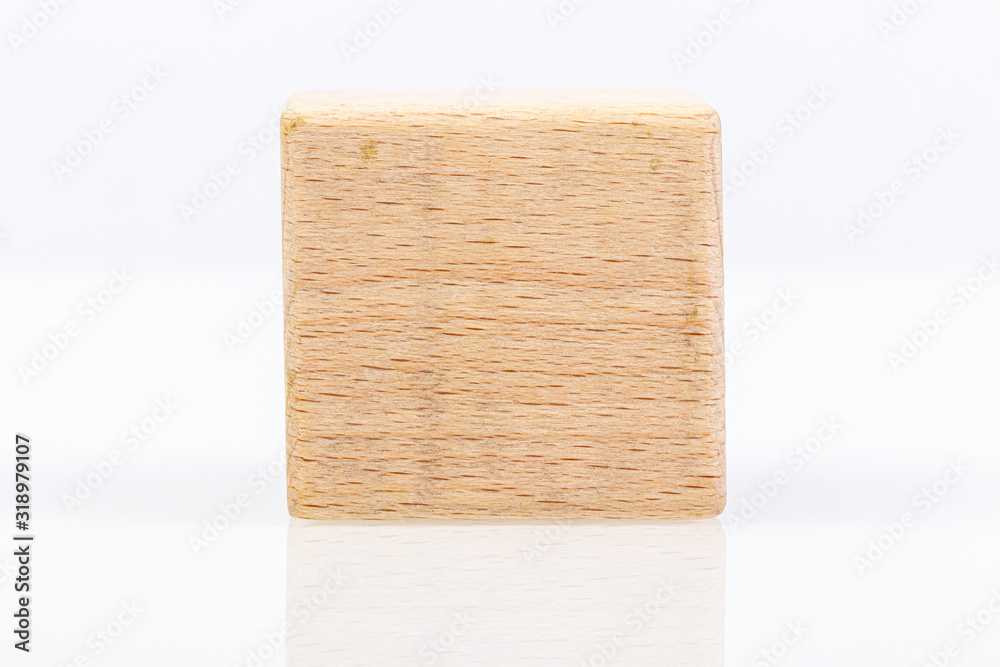 Naklejka premium Wooden cubes on a white background