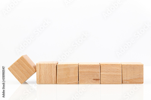 Fototapeta Naklejka Na Ścianę i Meble -  Wooden cubes on a white background