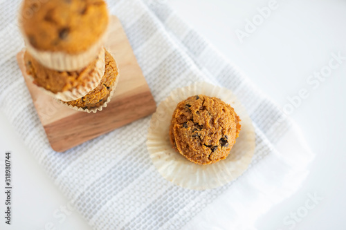 Healthy Pumpkin Chocolate Chip Muffins