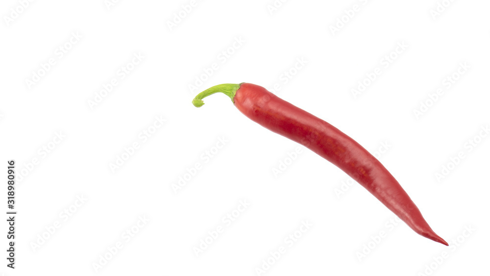 Pods of burning red pepper on a white background Pods of burning red pepper on a white background