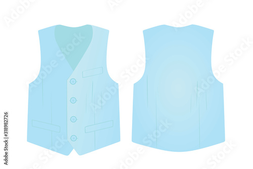 Blue suit vest. vector illustration
