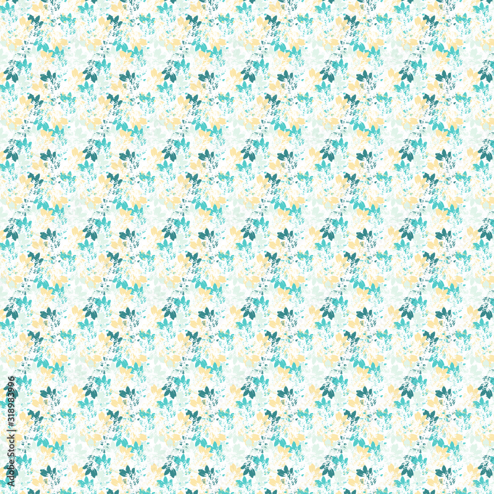 Green floral background. Seamless leaves pattern. Green floral background. Seamless leaves pattern.