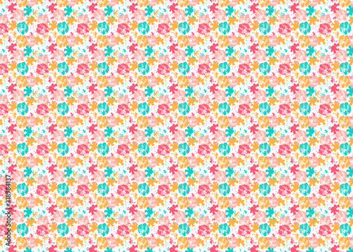 Bright floral background. Colorful leaves pattern.