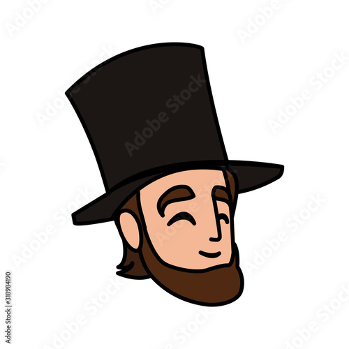 president abraham lincoln on white background