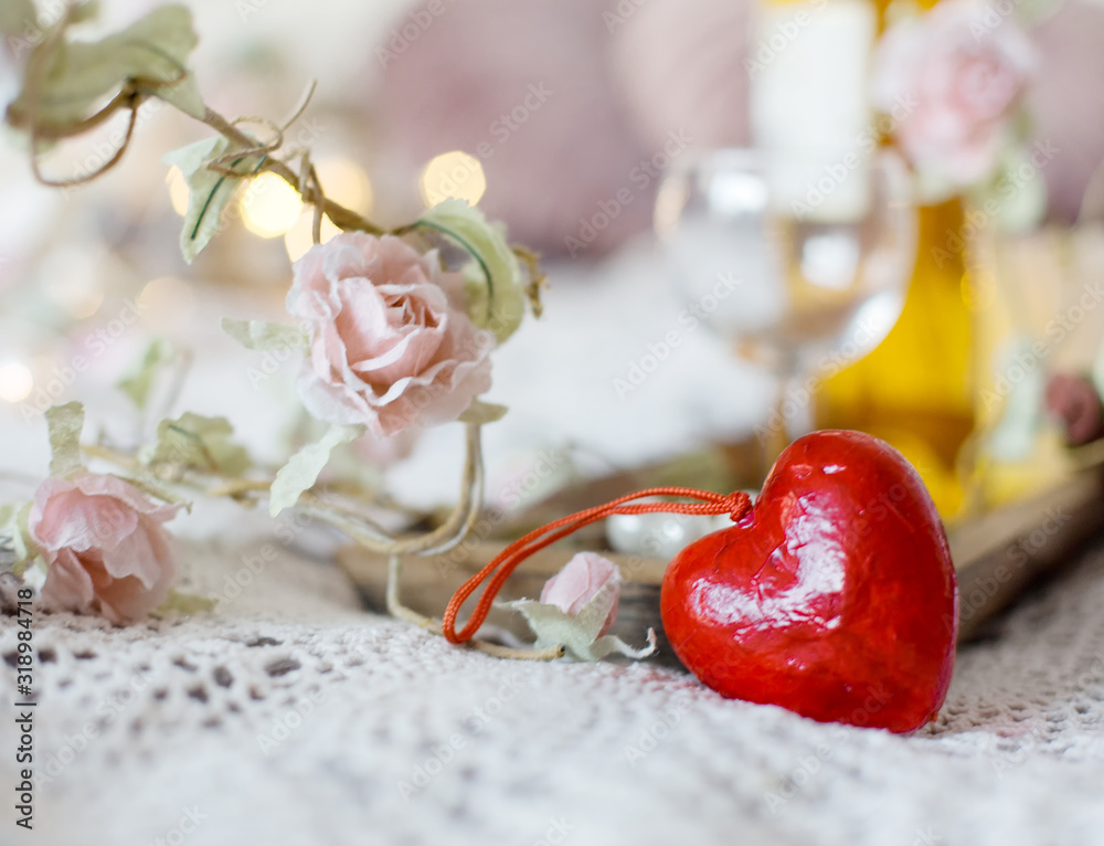 Valentine background with heart and light Valentine background with heart and light