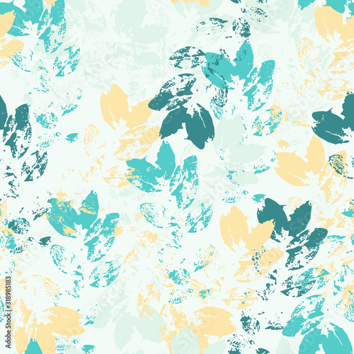 Bright floral background. Seamless leaves pattern.