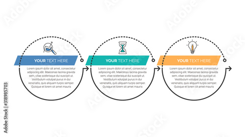 Business process infographic template. Thin line design with numbers 3, 4, 5, 6,  options or steps. Vector illustration graphic design.