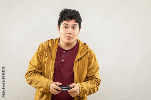 Young men facial expressions photo