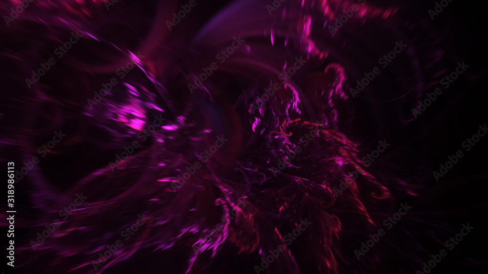Obraz premium Abstract crimson blurred shapes. Fantasy light background. Digital fractal art. 3d rendering.