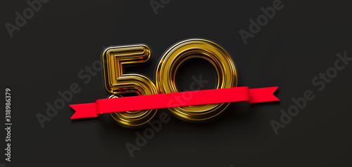 50th anniversary goldent letters dark background photo