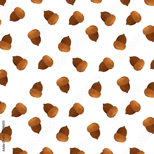 Seamless acorn pattern. Acorn background