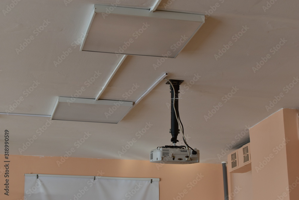 Fototapeta premium Yellow Euro ceiling with built-in lights