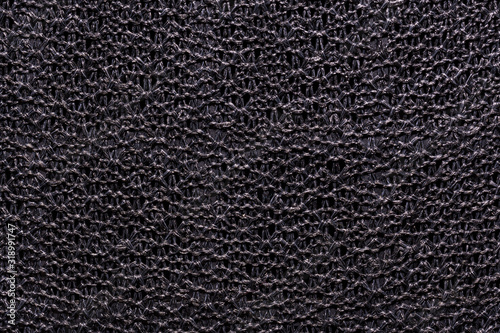 dark gray fabric texture knitted on a frame