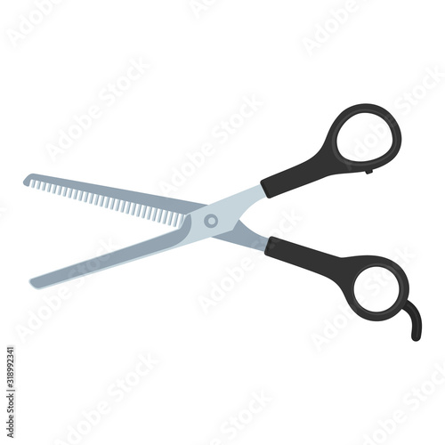 Scissor for haircut. Barber scissors. Abstract concept, icon. Vector illustration on white background.