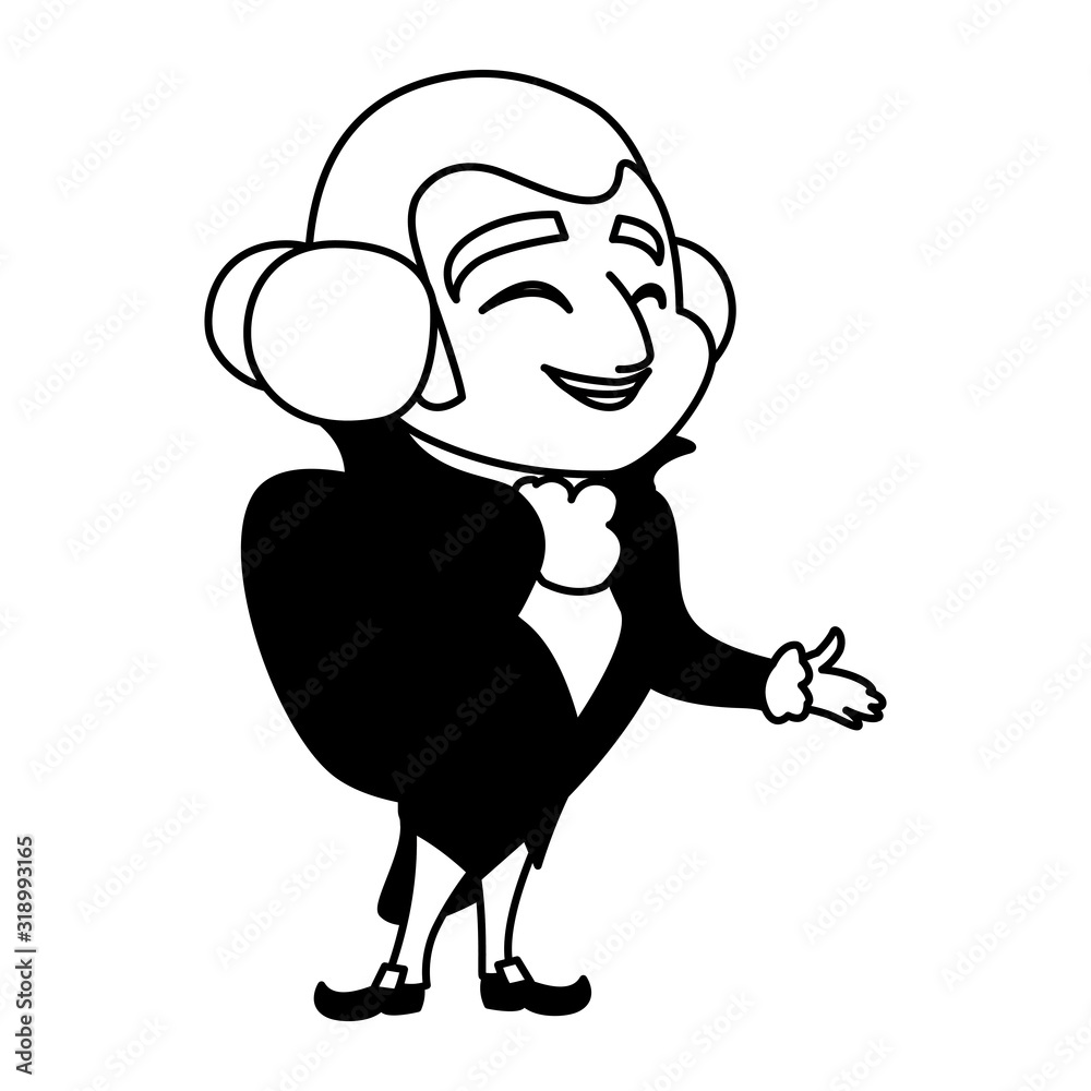 Naklejka premium president george washington on white background