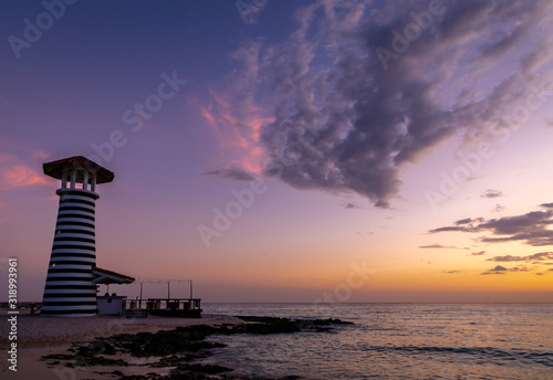 Lighthouse, Dominicus Sunset Beach In Dominican Republic.  © Armensl